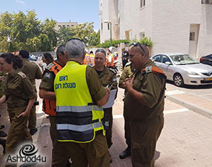 תרגיל לפינוי דיירים למרכז קליטה באשדוד